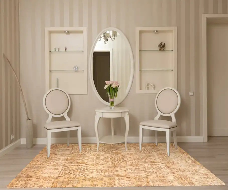 Loloi Anastasia AF-11 Antique Ivory/Gold Area Rug Room Scene