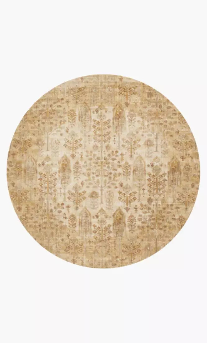 Loloi Anastasia AF-11 Antique Ivory/Gold Area Rug Round
