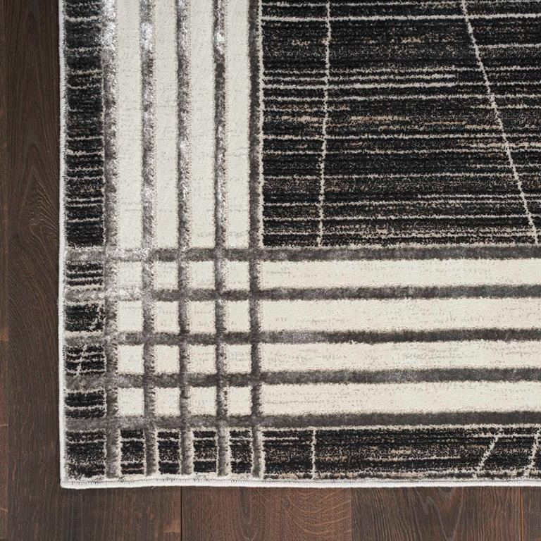 Nourison Desire DSR01 Charcoal Silver Rug Corner