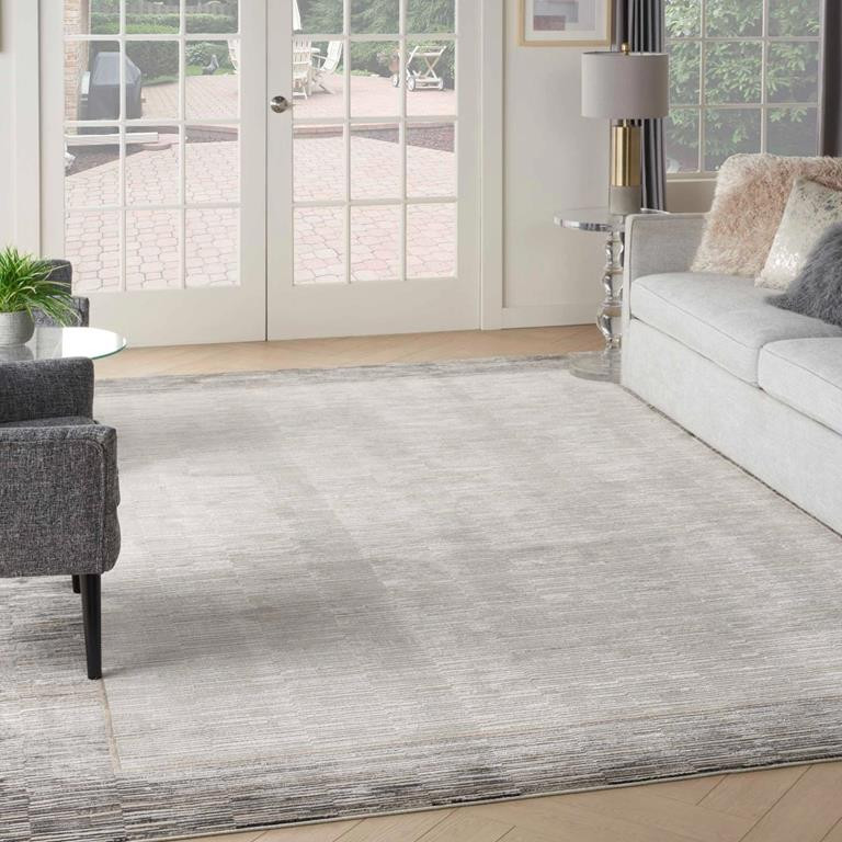 Nourison Desire DSR02 Grey Black Area Rug Room Scene