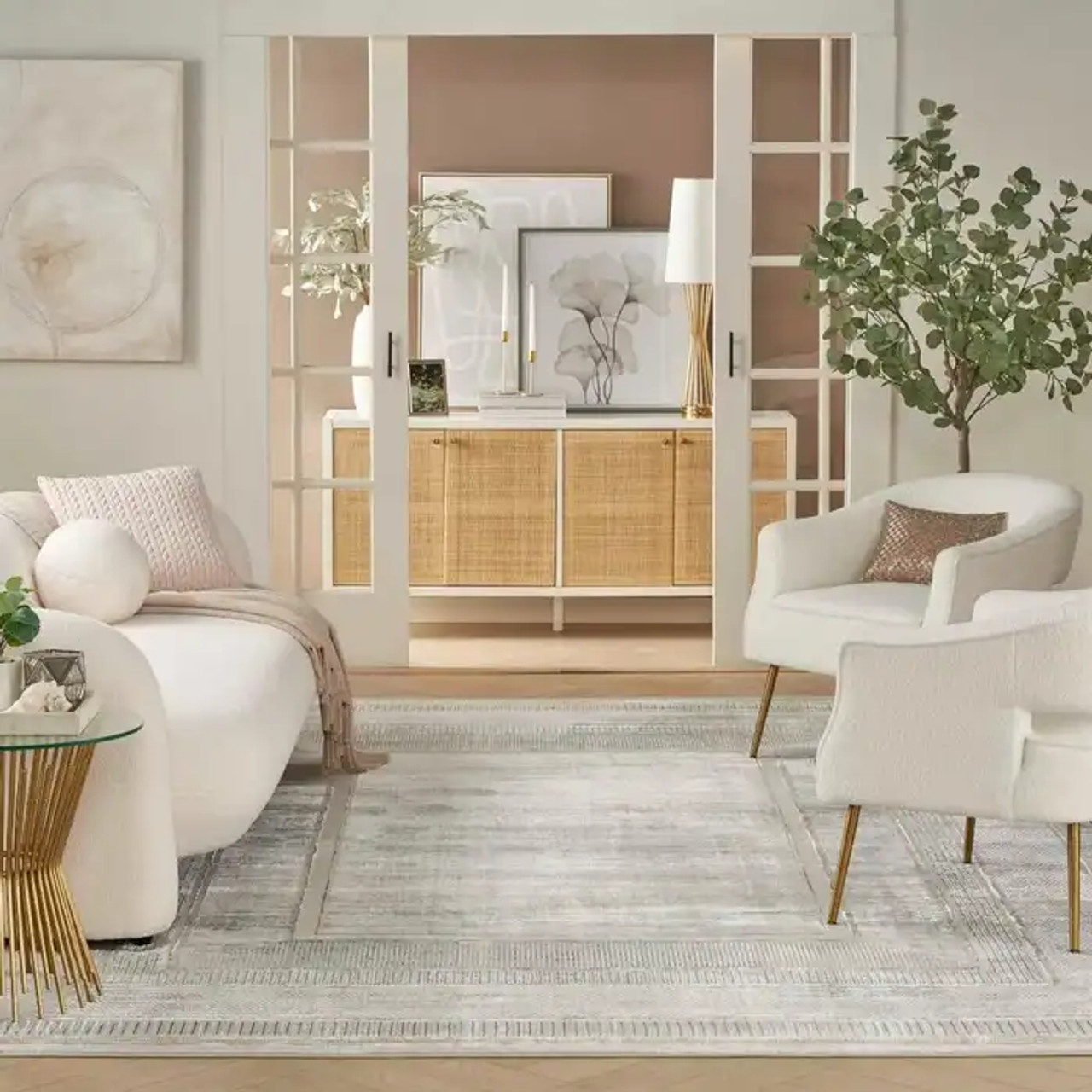 Nourison Glitz GLZ07 Ivory Multi Area Rug - Carpetmart.com