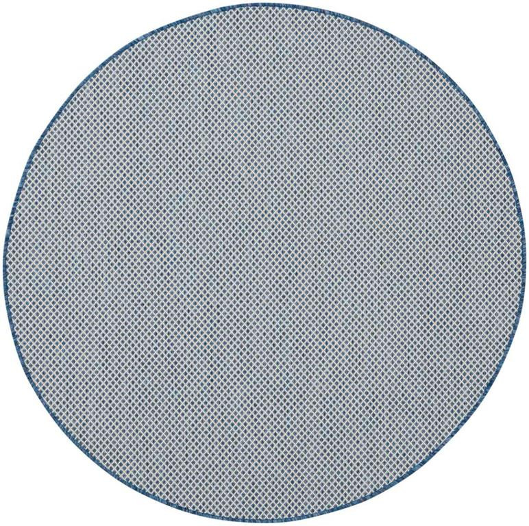 Nourison Courtyard COU01 Ivory Blue Round Rug