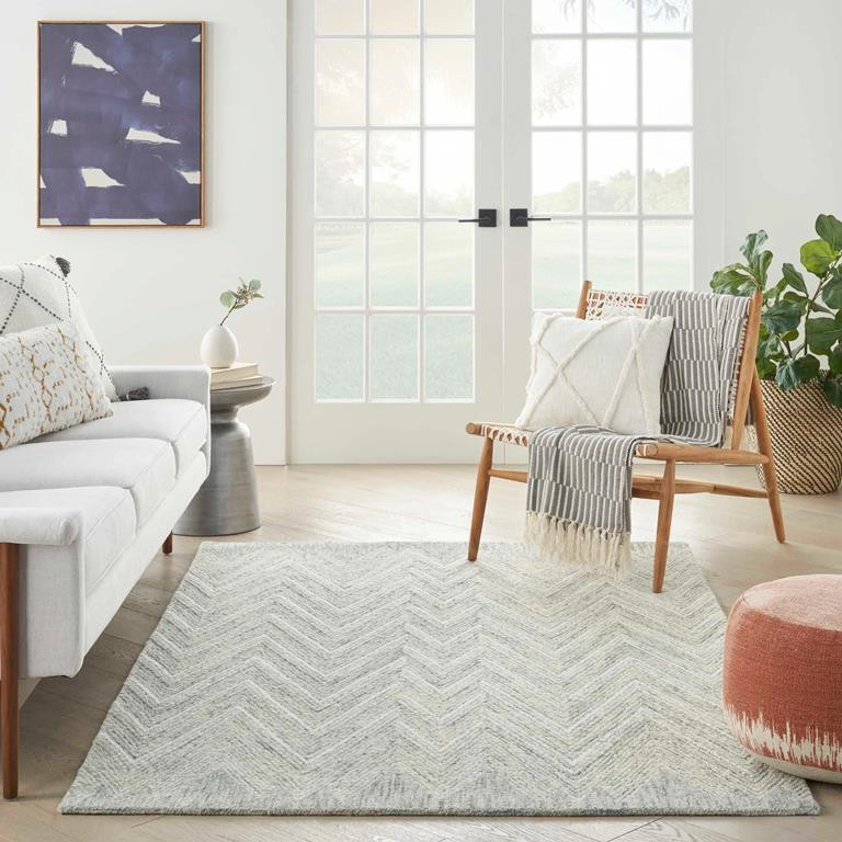 Nourison Interlock ITL04 Teal 5x8 Area Rug In Room