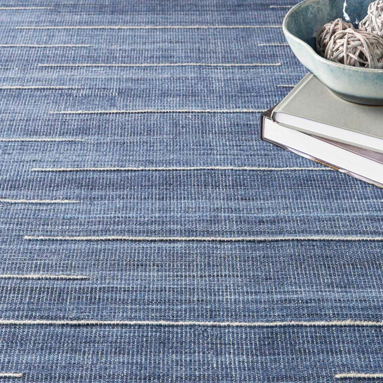 Nourison Interweave IWV01 Navy Rug Detail on Floor