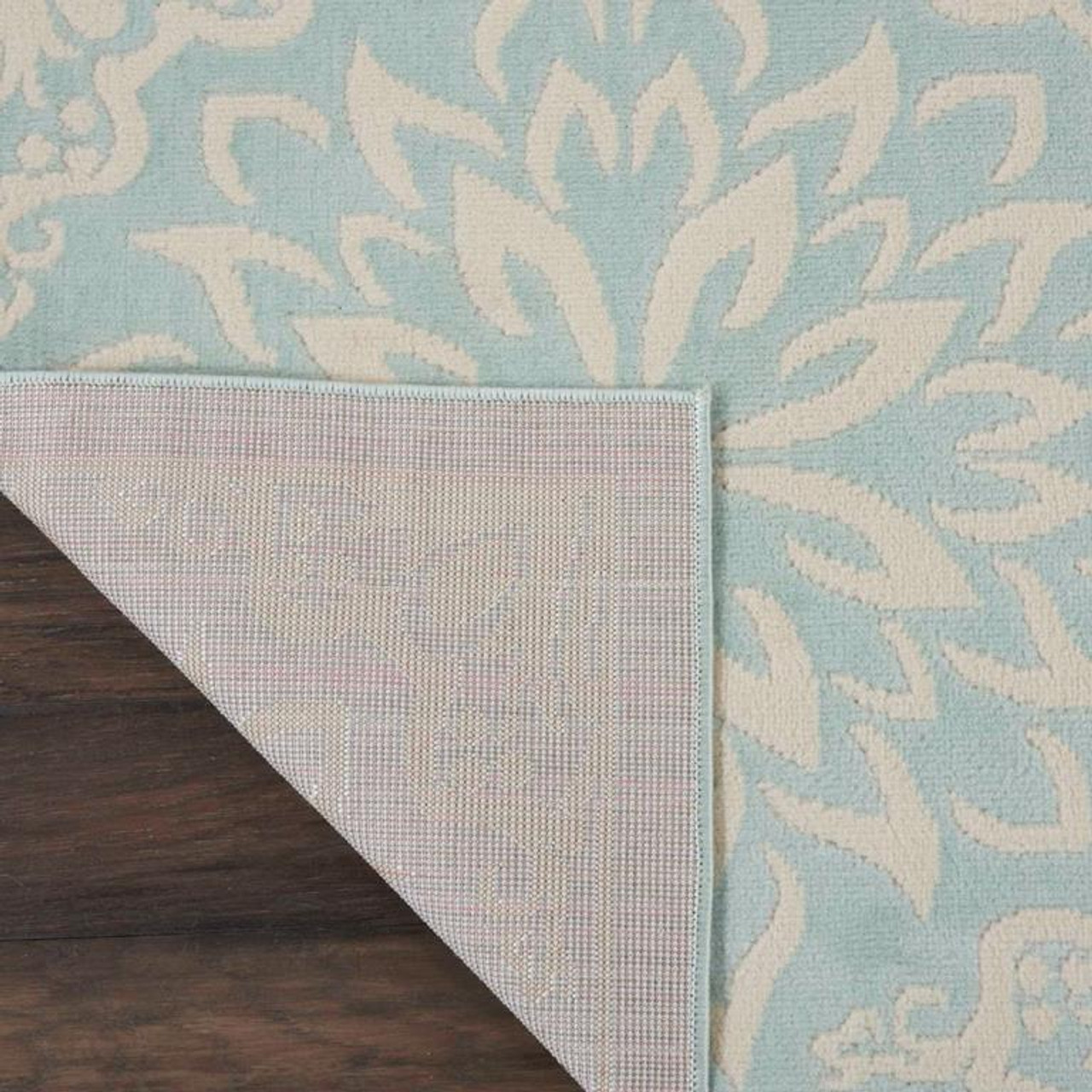 Nourison Jubilant JUB06 Ivory Green Area Rug Back