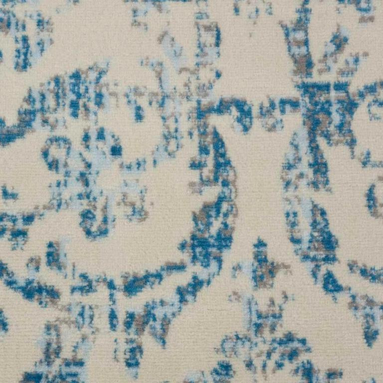 Nourison Jubilant JUB09 Ivory Blue Area Rug Swatch