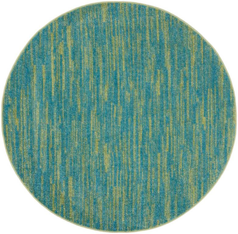 Nourison Essentials NRE01 Blue Green Round Rug