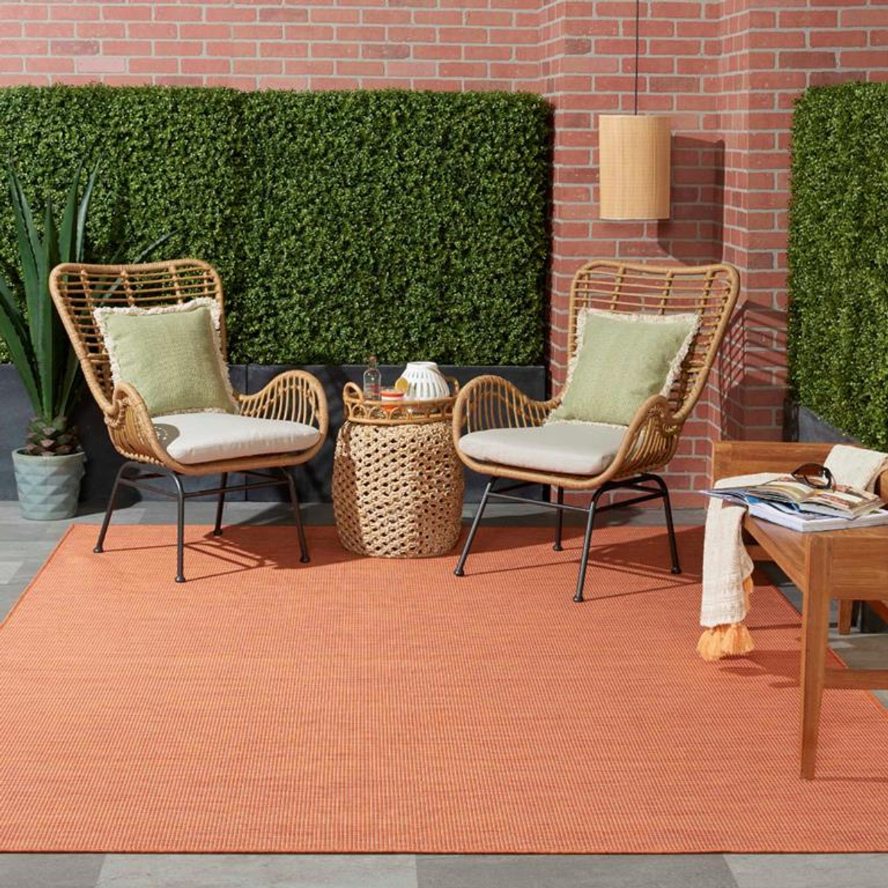Nourison Positano POS01 Terracotta 8x10 Area Rug Outdoors
