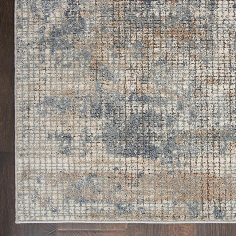 Nourison Quarry QUA02 Blue Beige Area Rug Corner