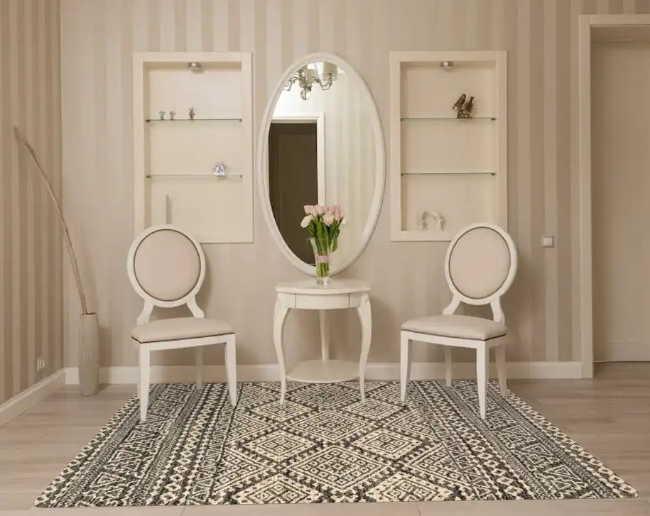 Loloi Emory EB-08 Graphite/Ivory Area Rug Room Scene