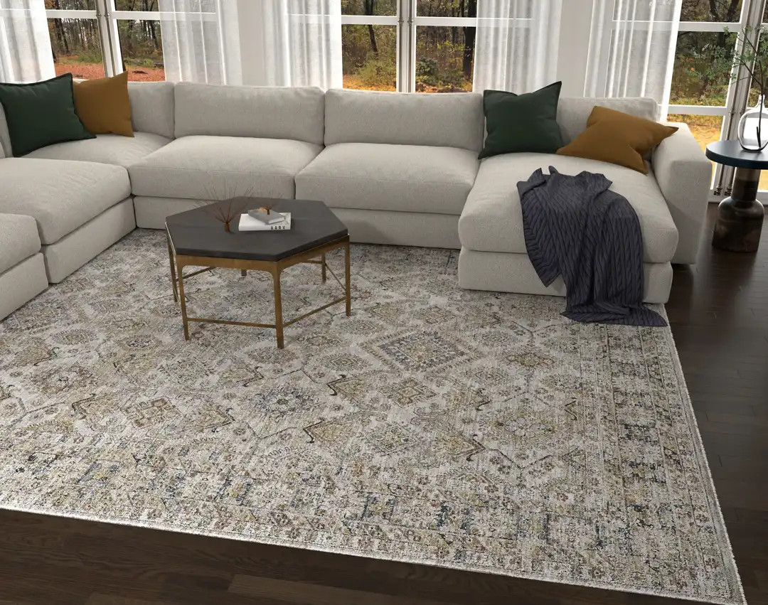 Kas Avani 8400 Ivory Damascus Area Rug | Carpetmart.com - Carpet
