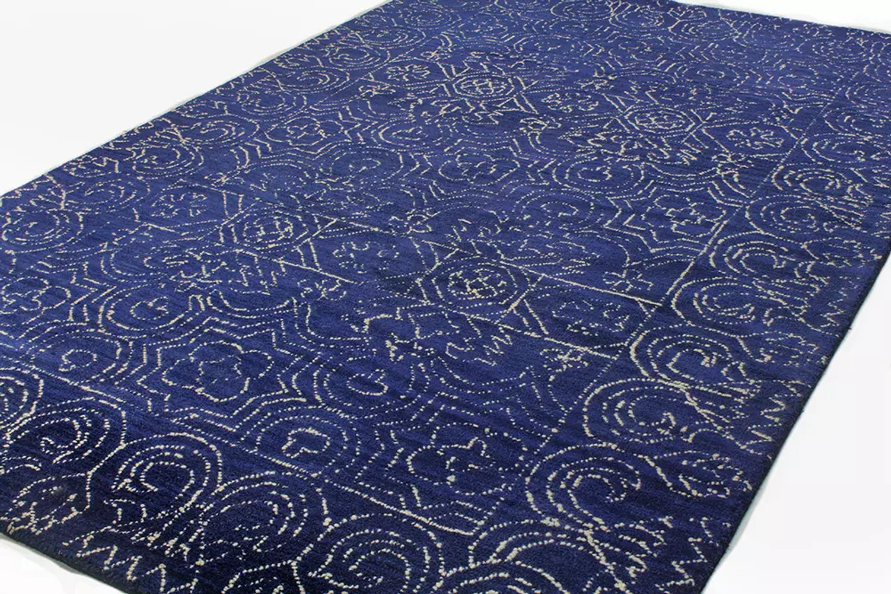 Bashian Venezia CL133 Fenwich Navy Area Rug on Angle Bashian Venezia CL133 Fenwich Navy Area Rug on Angle