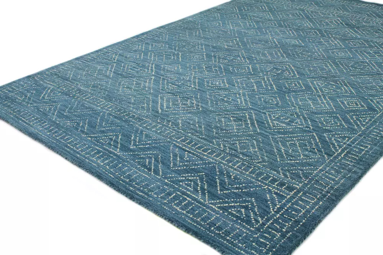 Bashian Venezia CL152 Ester Azure Area Rug on Angle Bashian Venezia CL152 Ester Azure Area Rug on Angle