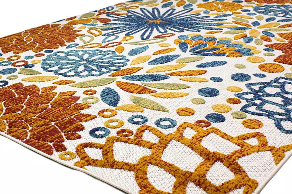 Bashian Veranda VR109 Giovani Ivory Rust Area Rug Carpet & Tile Mart