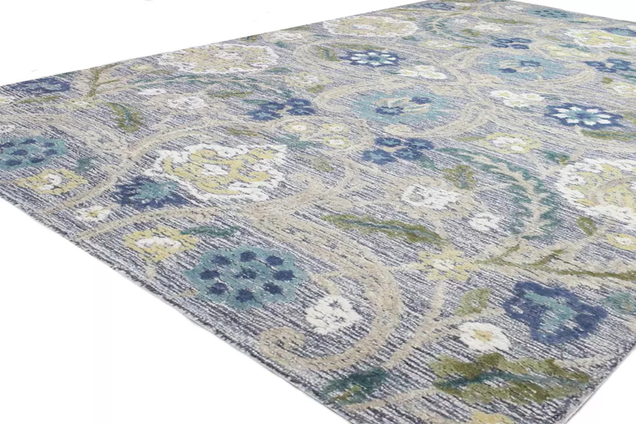 Bashian Verona LC169 Natalee Slate Area Rug on Angle Bashian Verona LC169 Natalee Slate Area Rug on Angle