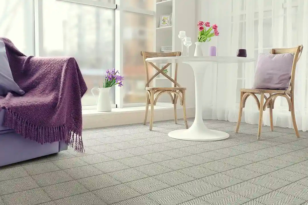 Kaleen Broadloom Peter Island Squared PIQ-14 Fawn Area Rug Room Scene