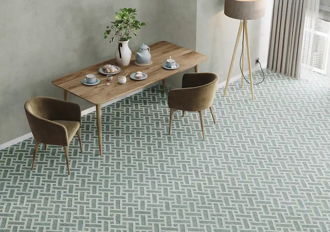 Kaleen Hook & Beam Vega VEG-17 Blue Area Rug Room Scene