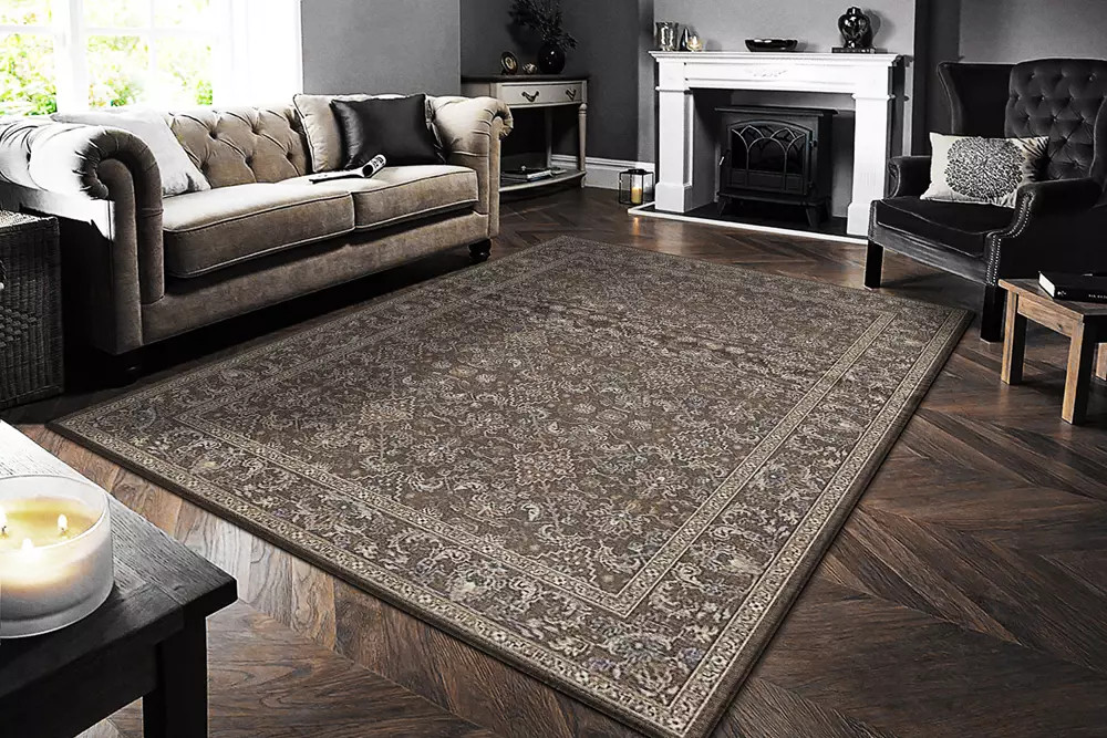 Dynamic Rugs Ancient Garden 57276-3235 Dark Brown Beige Blue Area