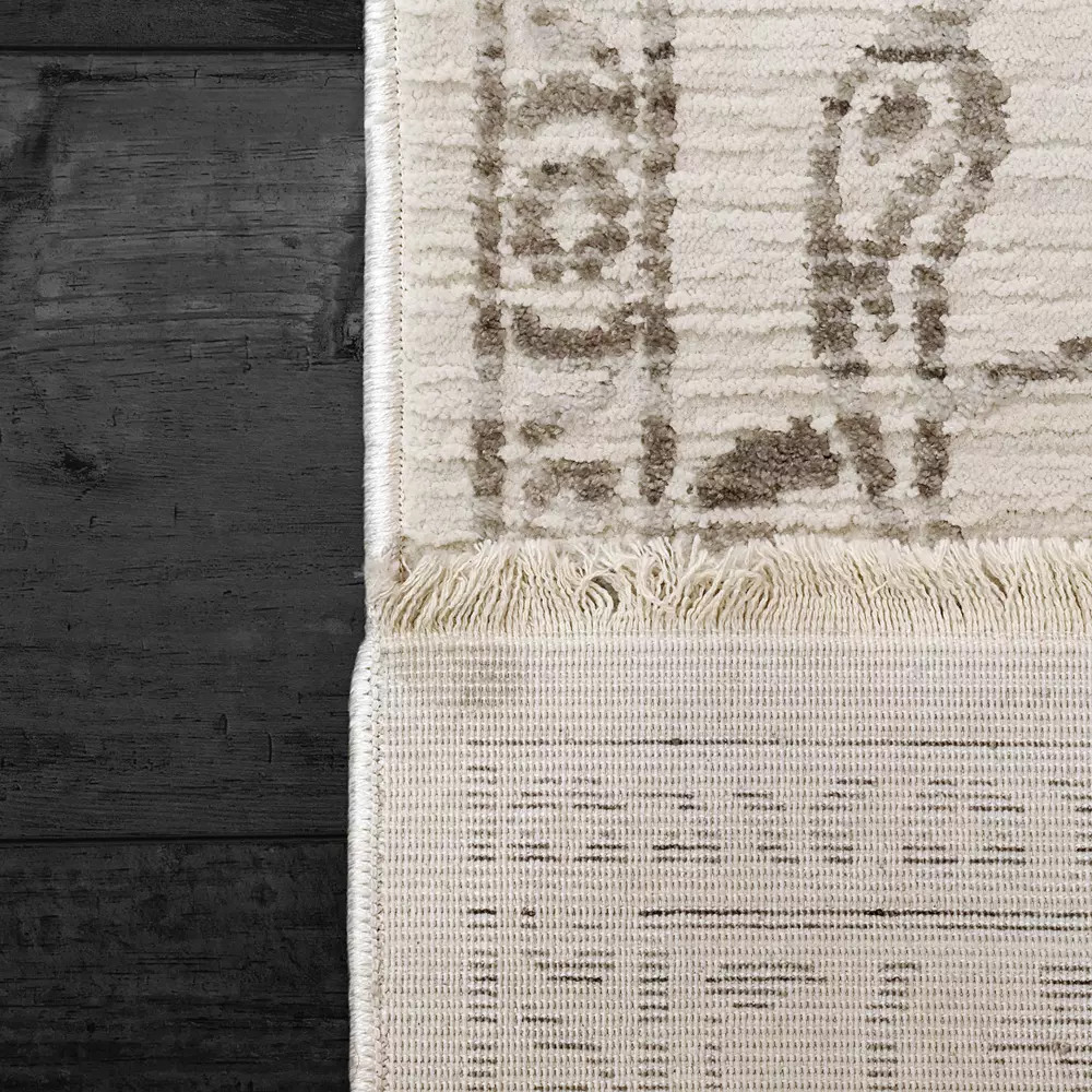 Dynamic Rugs Bailey 3880-190 Ivory Grey Area Rug Corner