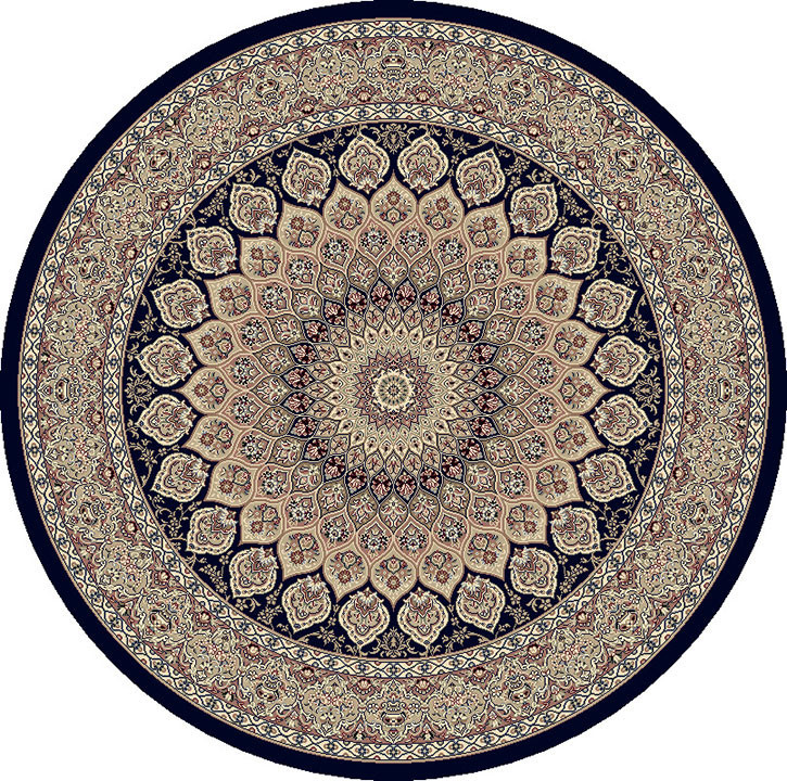 Dynamic Rugs Ancient Garden 57090-3484 Navy Round Area Rug