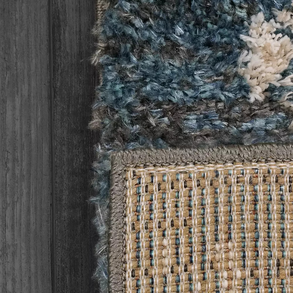 Dynamic Rugs Cruz 7003-501 Blue Ivory Area Rug Corner