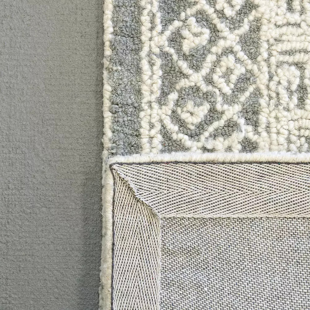 Dynamic Rugs Darcy 1128-135 Ivory Teal Area Rug Corner