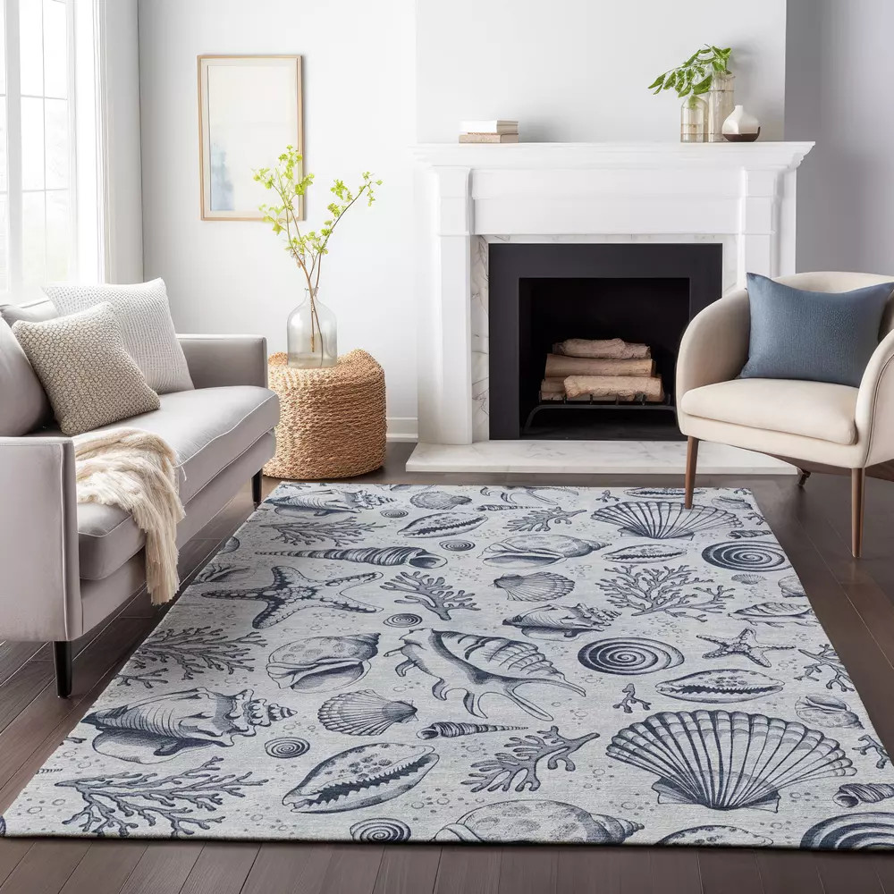 Nubrisa Bayside ABY03 Blue Grey Area Rug Room Scene 2