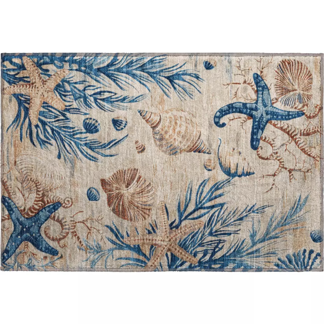 Nubrisa Bayside ABY07 Beige Blue Scatter Area Rug Nubrisa Bayside ABY07 Beige Blue Scatter Area Rug