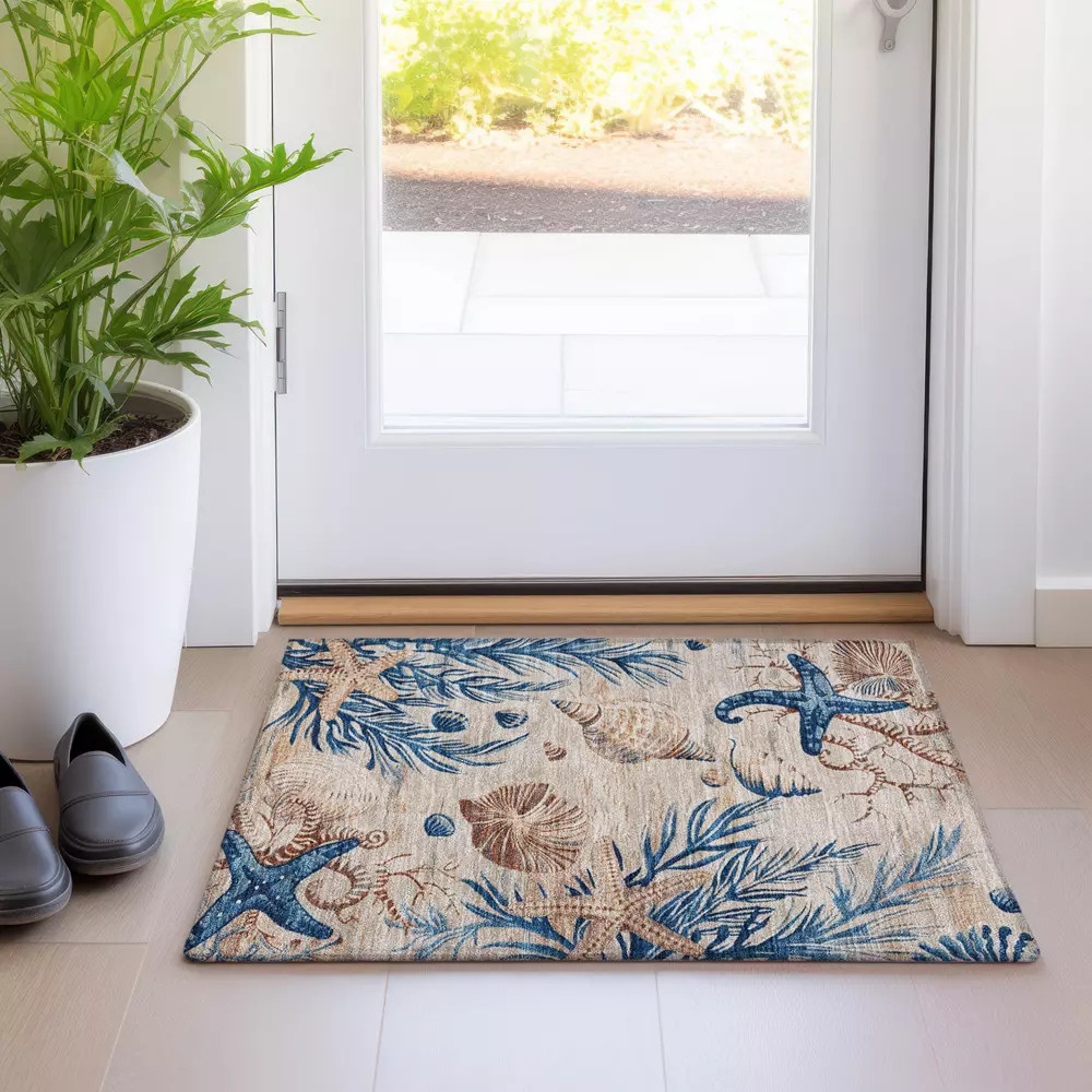 Nubrisa Bayside ABY07 Beige Blue Area Rug | Carpetmart.com