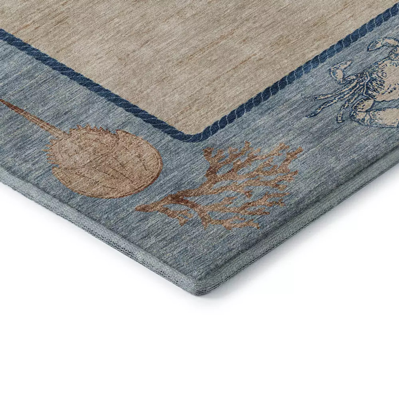 Nubrisa Bayside ABY09 Beige Blue Area Rug Corner Nubrisa Bayside ABY09 Beige Blue Area Rug Corner