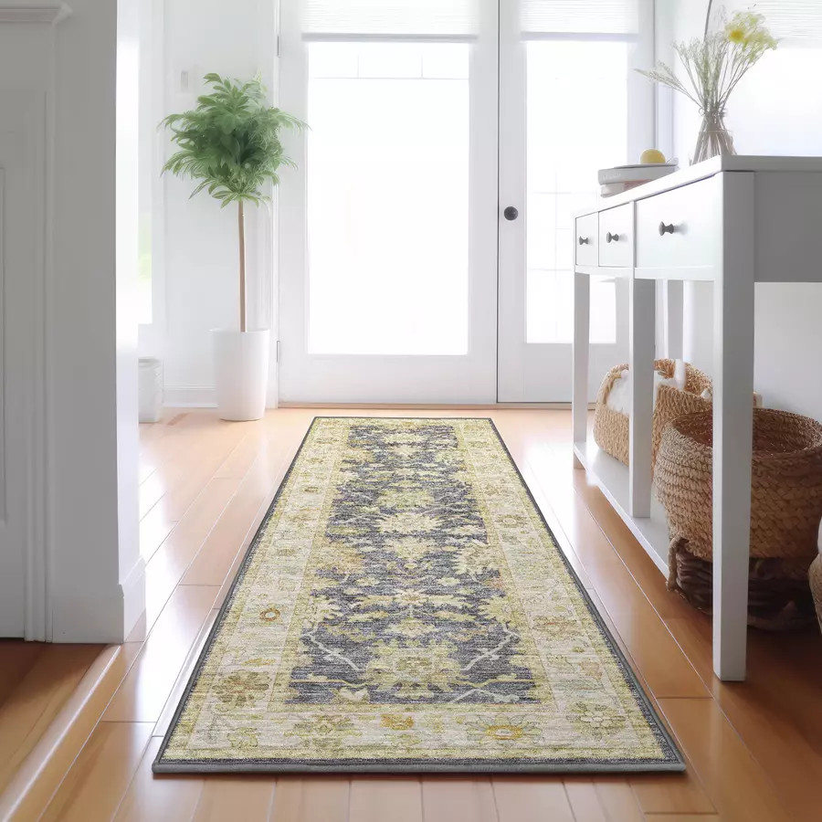 Dalyn Hatay HY2 Gray Runner Area Rug Room Scene
