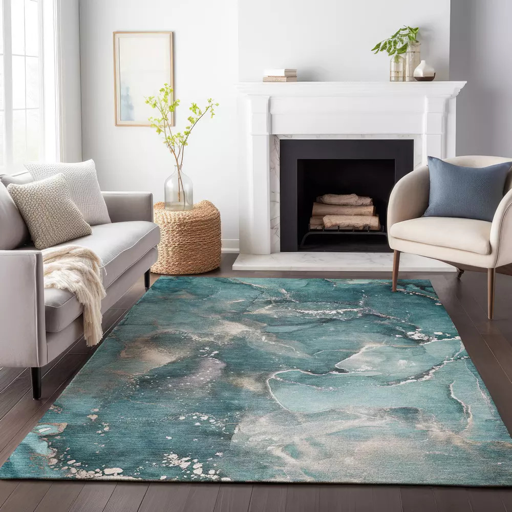 Dalyn Odyssey OY11 Teal Area Rug - Carpet & Tile Mart