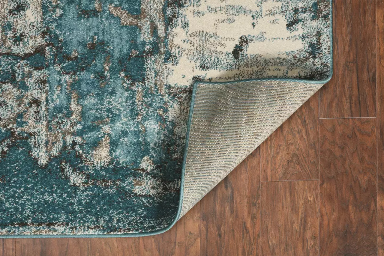 Kas Watercolors 6233 Ivory Teal Area Rug Back