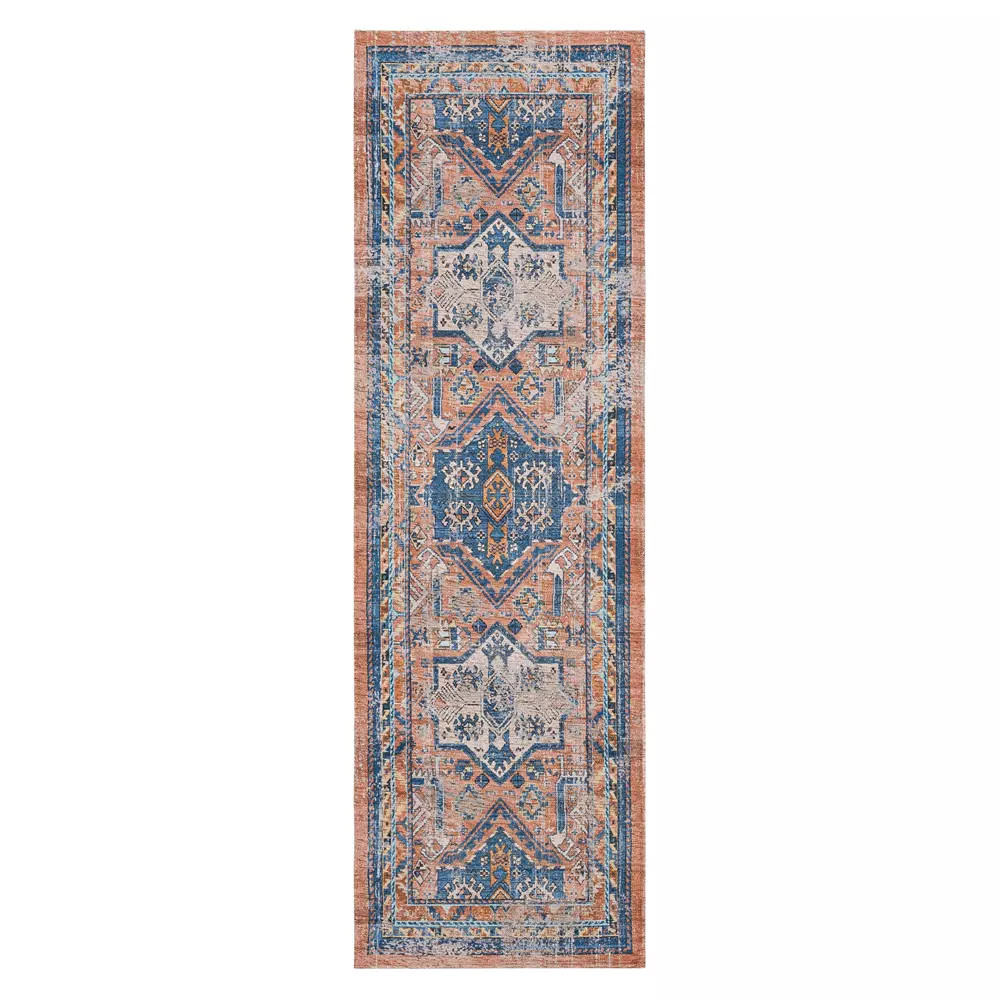 Karastan Zula R1178-922 Haykota Terracotta Rust Blue Area Rug