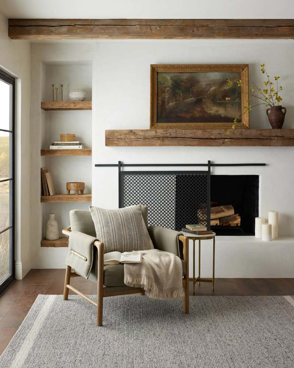 LLL　MIYOSHI RUG “FOOT STEP RUG” ホワイト Ashby ASH-04 Slate Ivory Area Rug - Magnolia Home by Joanna