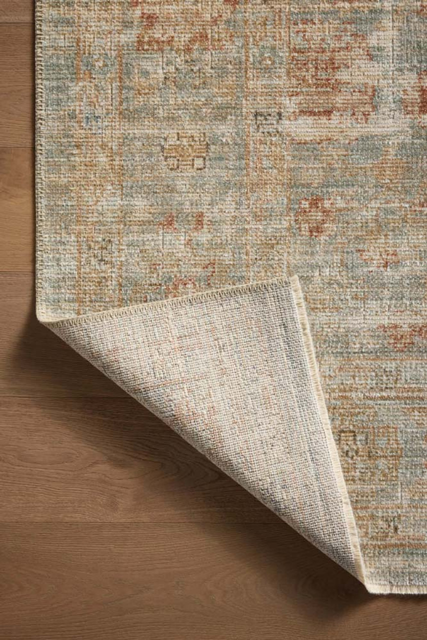 Loloi Heritage HER-06 Aqua Terracotta Area Rug Corner 3
