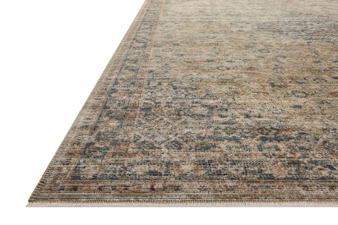Loloi Heritage HER-08 Sage Navy Area Rug Corner