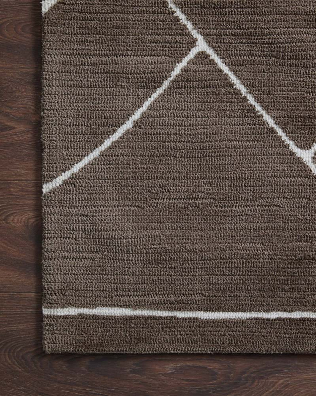 Logan LOG-01 Mocha White Area Rug - Magnolia Home by Joanna Gaines Corner 2