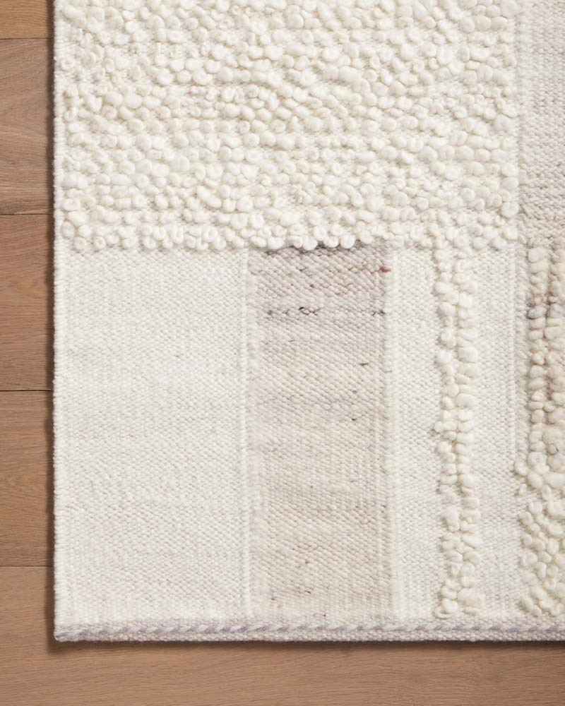 Loloi Manfred MAN-01 Ivory Pebble Area Rug Corner 2