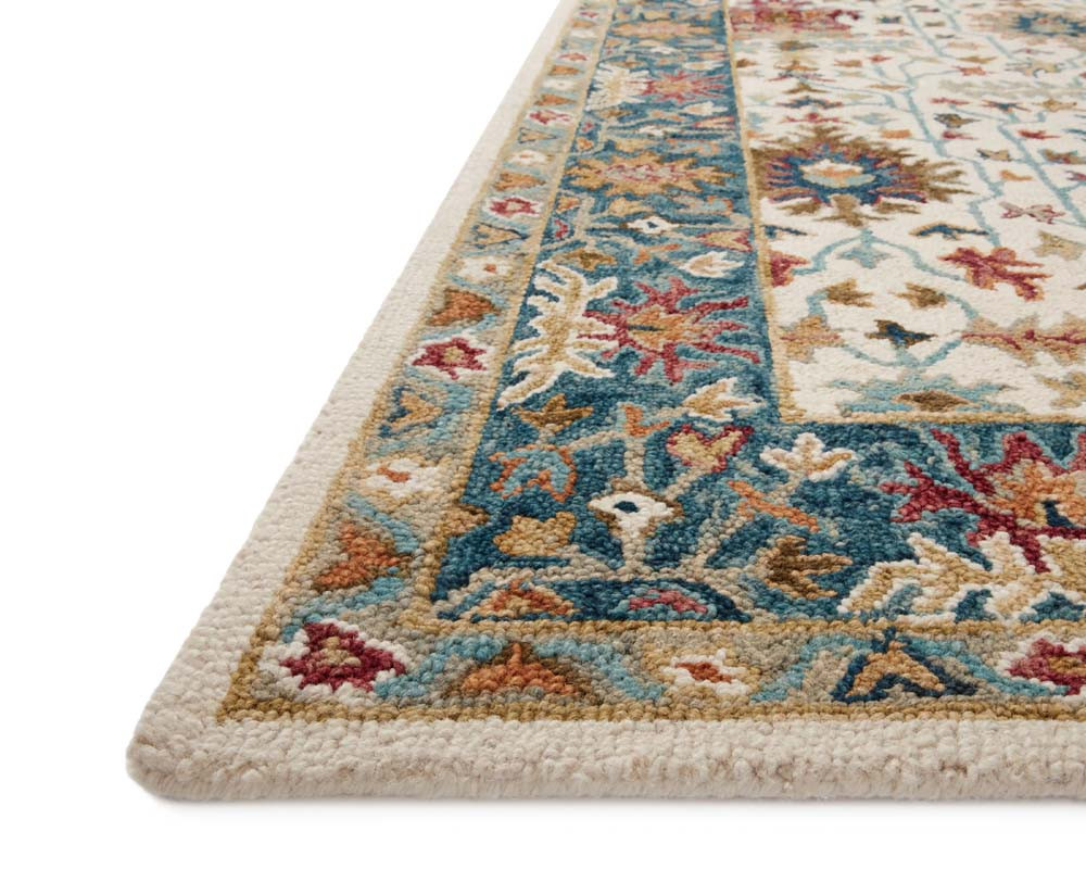 Loloi Victoria VK-23 Ivory Sky Area Rug Corner