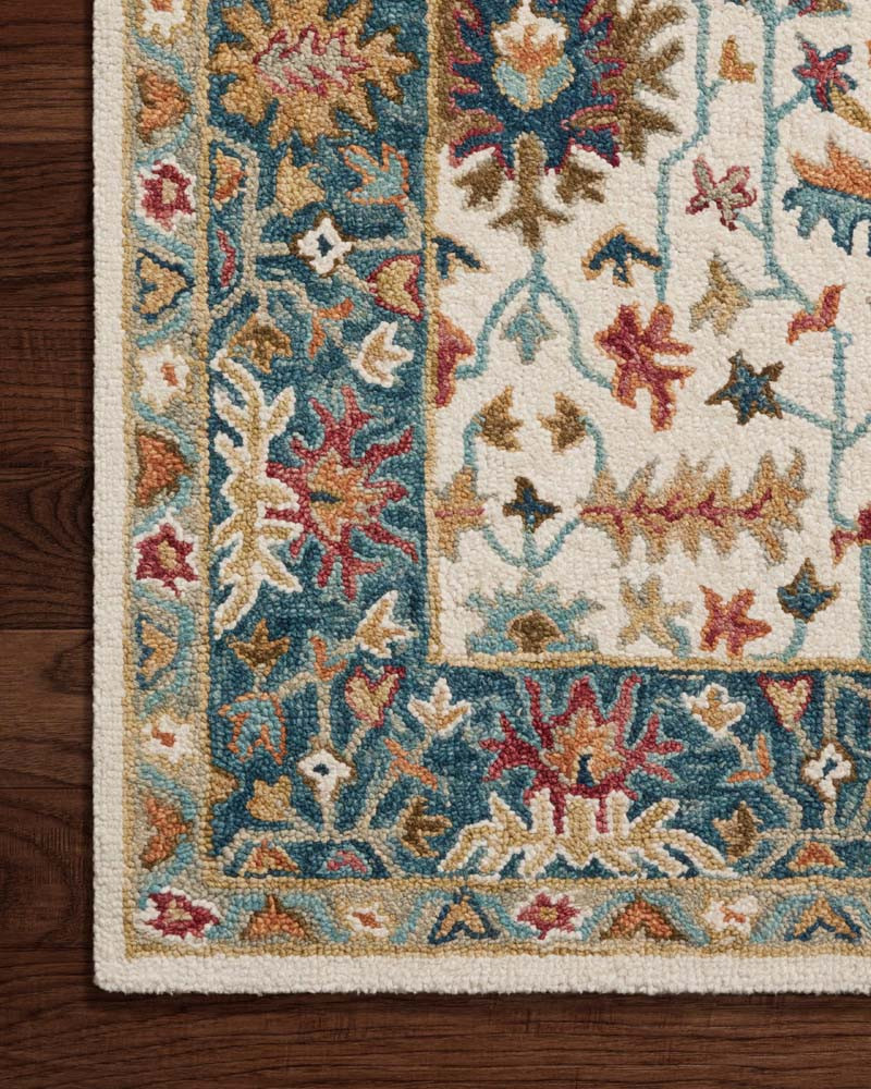 Loloi Victoria VK-23 Ivory Sky Area Rug Corner 2
