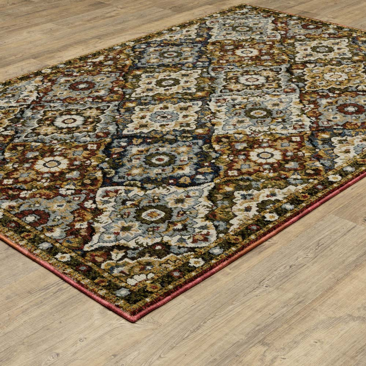 Oriental Weavers Andorra 2408A Red Multi Area Rug Angle