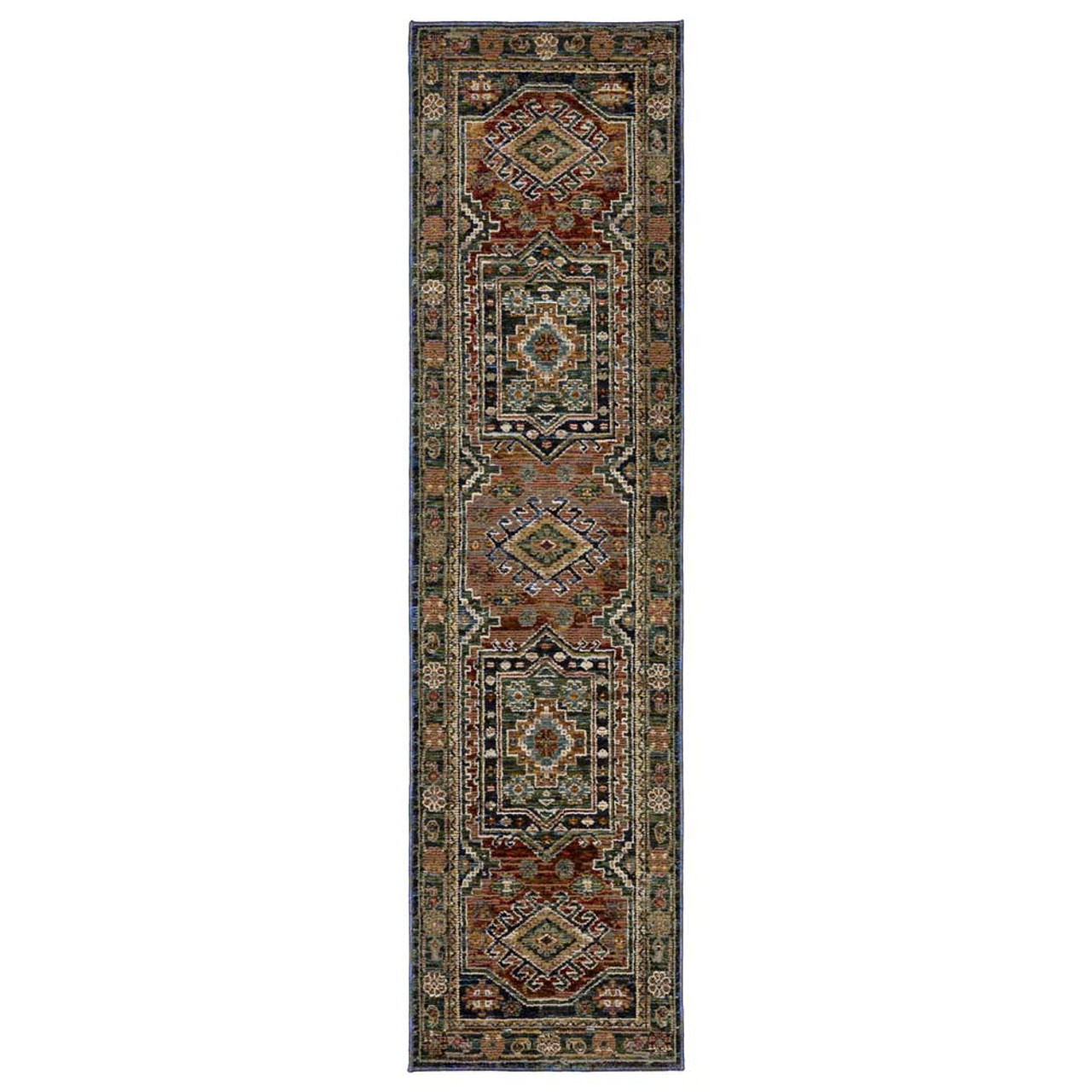Oriental Weavers Andorra 2442A Blue Multi Runner Area Rug