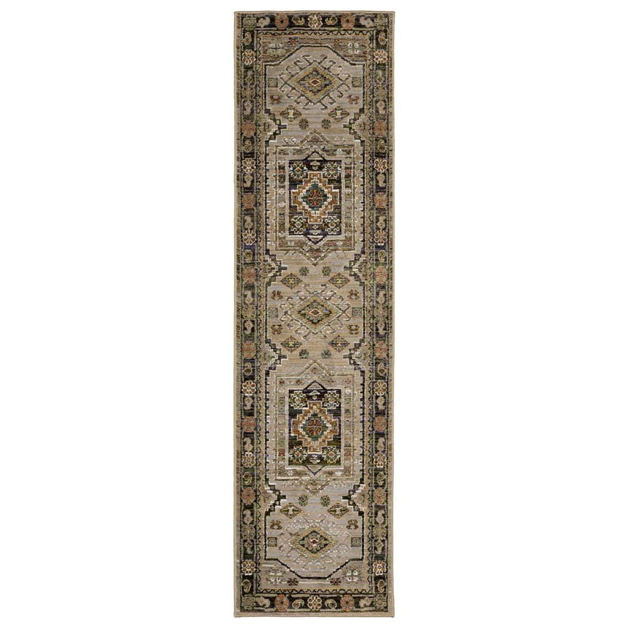 Oriental Weavers Andorra 2442D Green Multi Runner Area Rug