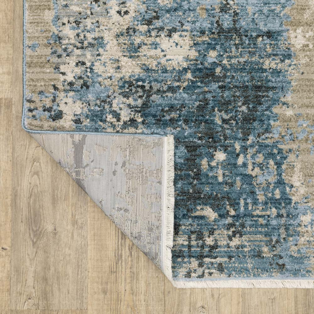 Oriental Weavers Bauer 41L Blue Beige Area Rug Flip