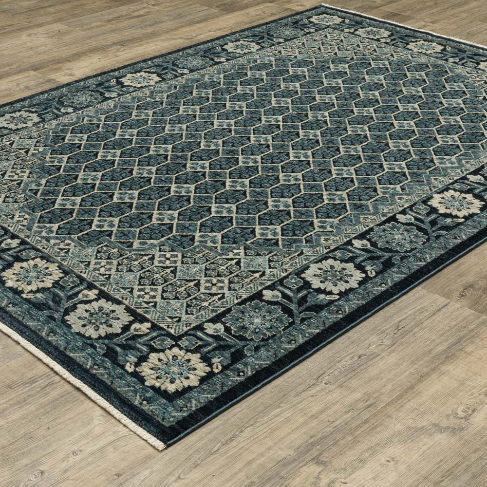 Oriental Weavers Capella CAP03 Blue Ivory Area Rug | Carpetmart