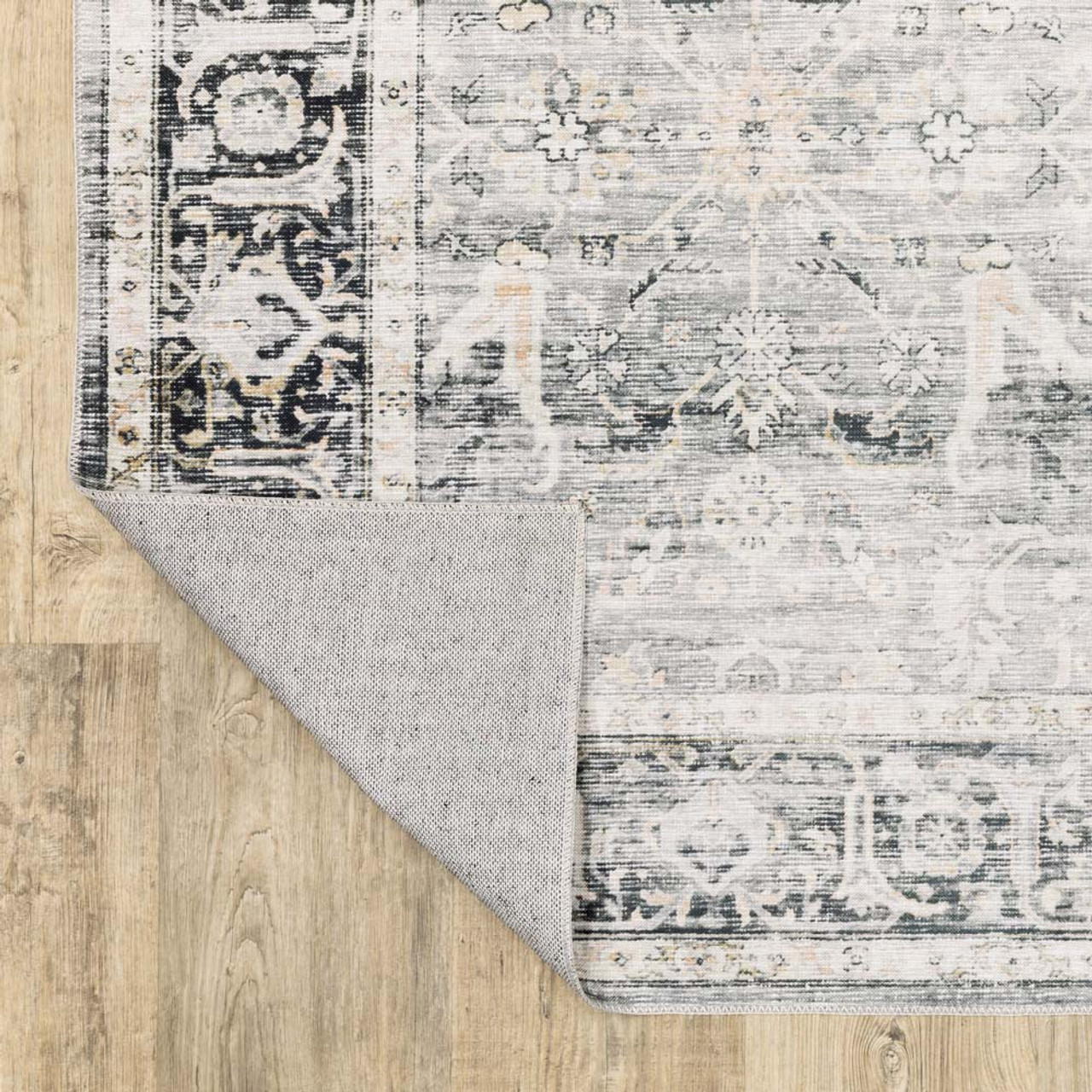 Oriental Weavers Charleston CHA06 Blue Rust Area Rug Flip