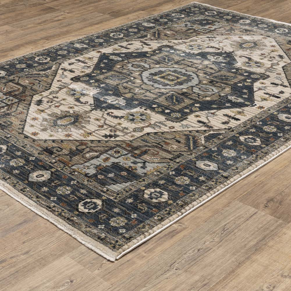 Oriental Weavers Eliana ELI05 Blue Brown Area Rug | Carpetmart.com