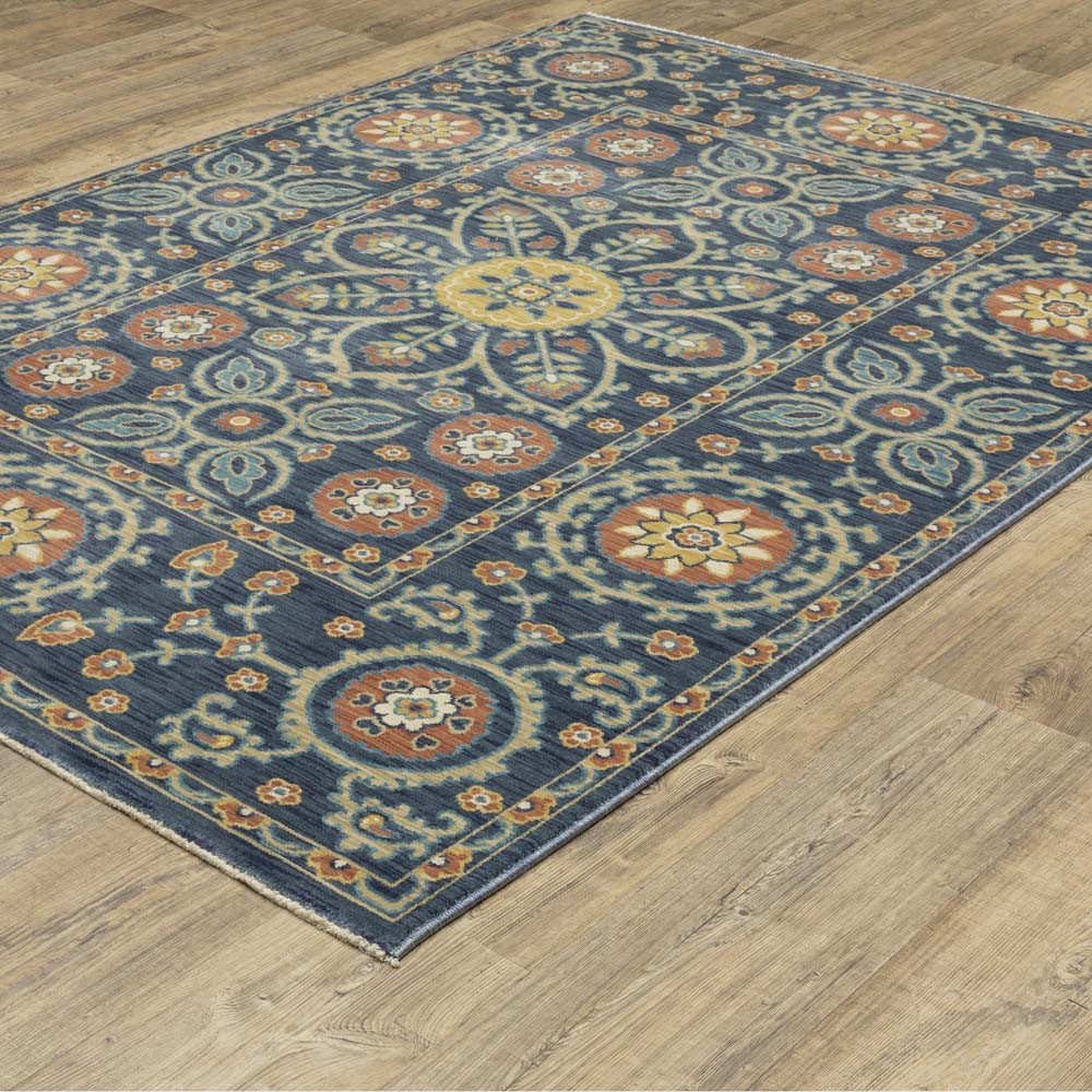 Oriental Weavers Francesca FR11B Blue Rust Area Rug | Carpetmart