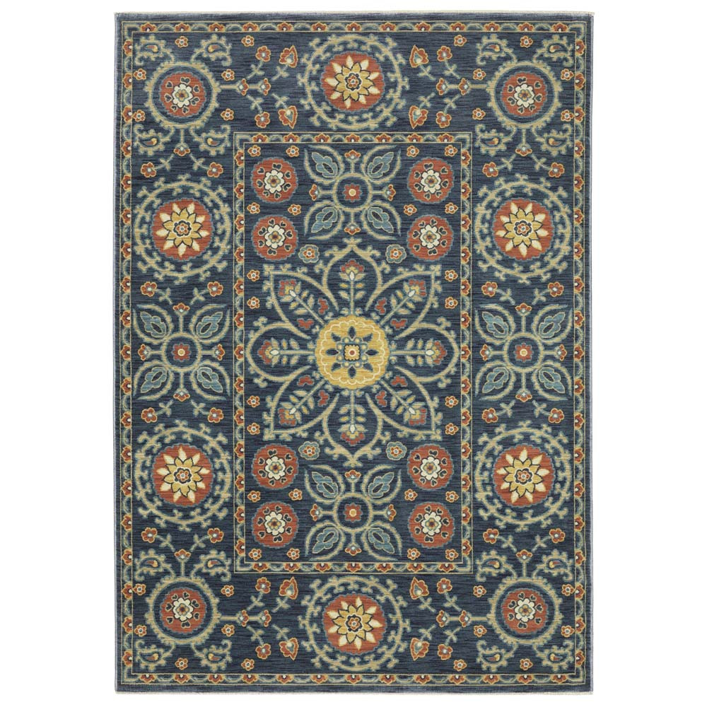 Oriental Weavers Francesca FR11B Blue Rust Area Rug | Carpetmart